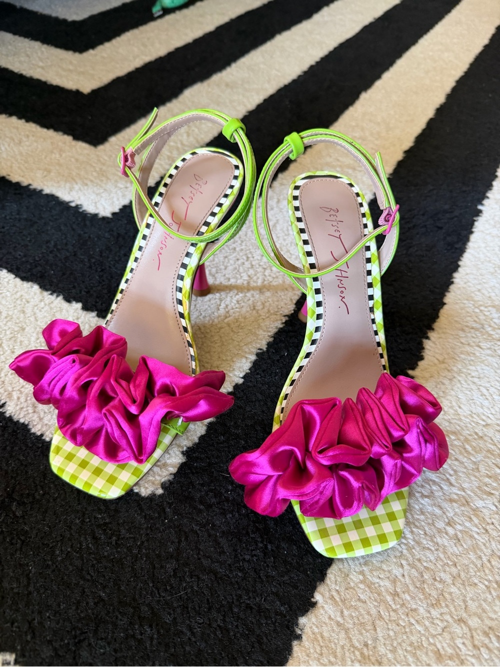 Betsey Johnson Pink Ruffled Elmira Stiletto | 7.5